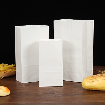 空白吐司方底白色牛皮纸纸袋包装点心蛋糕包袋烘焙袋子打袋面包