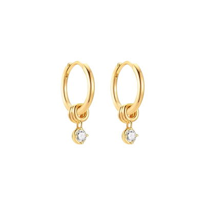 925镀金耳圈轻奢免摘睡眠耳环