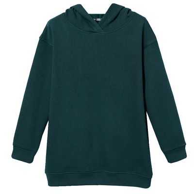 中长款连帽卫衣宽松加绒加厚大码