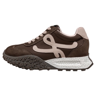 XUELUOWEI专业内增高女鞋7CM厚底棕色鞋子加绒德训鞋女2025新款冬