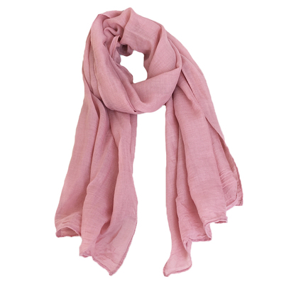 短款棉麻围巾女文艺纯色护颈围脖