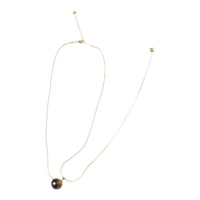 西町村屋气质风虎眼石小众项链女