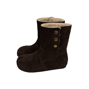 加绒短靴女牛皮百搭雪地靴2025新款舒服保暖马丁靴冬季厚绒瘦瘦靴