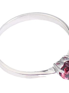 天然石榴石戒指925纯银简约女