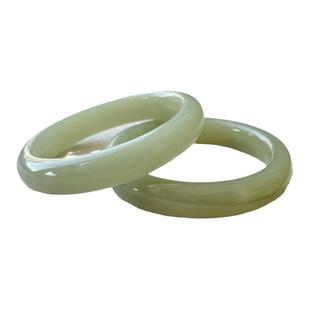 入门级和田玉手镯青玉晴水青海料新疆料青黄口镯子水头好有棉无裂