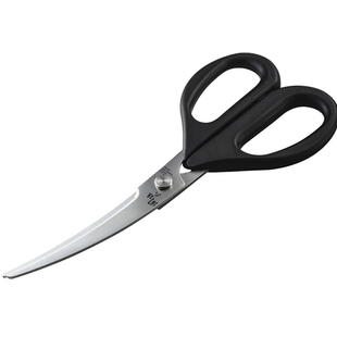 日本进口贝印关孙六弧形厨房家用多功能剪刀不锈钢食物肉剪子