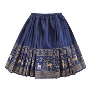 儿童汉服马面裙春秋款国学演出服班服中国风古装书童唐装明制套装