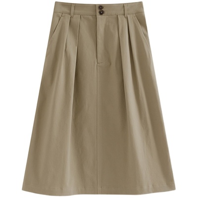 KOKIA罗马棉直筒过膝廓形半裙