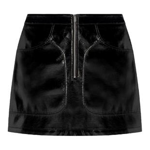 Maje Outlets秋冬女装法式时尚黑色双口袋款式A字版型短款半身裙