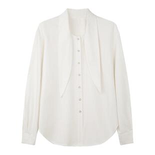 【新品限时9折】solighter法式复古飘带领衬衫女春季宽松长袖衬衣