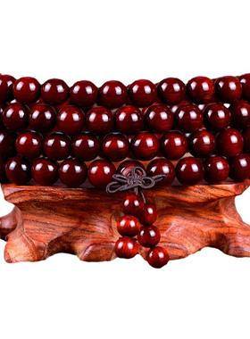 木香老料小叶紫檀手串108佛珠男