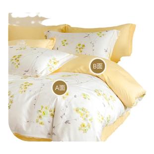 梦洁家纺全棉双面磨毛四件套纯棉秋冬季保暖加厚床单被套床品高端