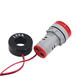 迷你LED数显交直流电流电压频率温度表数字双三显信号指示灯22mm