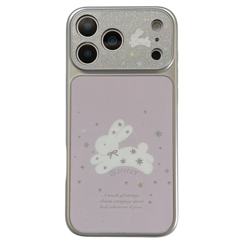 jze韩风ins少女闪粉星星小兔适用苹果17ProMax手机壳iphone15新款16pro毛球挂绳13全包15pro防摔手机套14电镀
