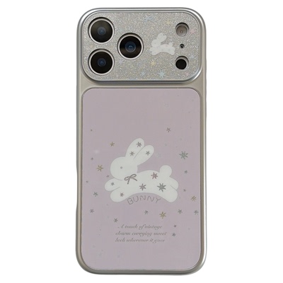 jze韩风ins少女闪粉星星小兔适用苹果17ProMax手机壳iphone15新款16pro毛球挂绳13全包15pro防摔手机套14电镀