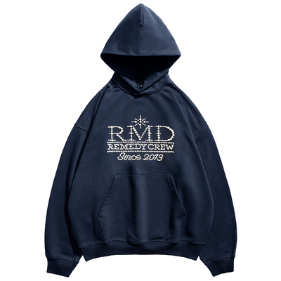 Remedy国潮秋季新款珍珠字母帽衫外套美式潮牌情侣连帽卫衣男女
