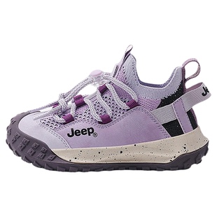 jeep一脚蹬女童鞋夏季2026新款儿童网面透气运动鞋户外薄款飞织鞋
