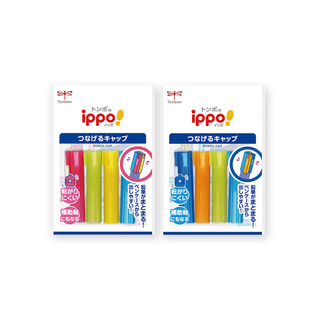 日本Tombow蜻蜓笔帽铅笔套ippo小学生可拼接hb三角铅笔保护套透明笔帽笔套笔盖可当延长器