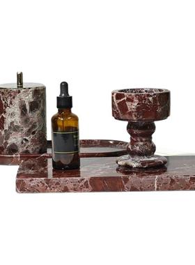 中古风紫罗红托盘收纳摆件