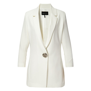 BCBG秋冬新款时尚流行气质设计感金属扣饰女士西装上衣外套