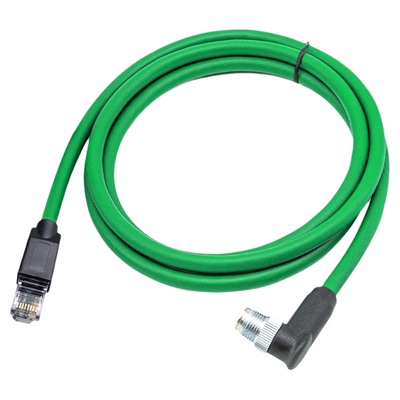 弯头M12转RJ45网线8芯X型