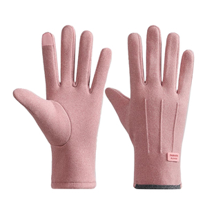 手套女秋冬季防风加绒保暖触屏防水防寒电动车骑行用新款骑车德绒