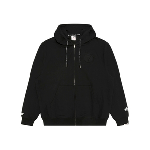 Aape旗舰店男装秋冬猿人压凸印花纯色简约连帽卫衣外套D315XXP