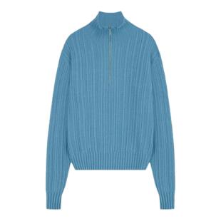 【现货】韩国小众lerobe美娜半拉链美利奴羊毛毛衣高级立领针织衫