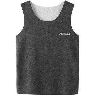 英氏儿童内衣保暖背心圆领秋冬新款羊绒蚕丝上衣男女童打底裤内穿