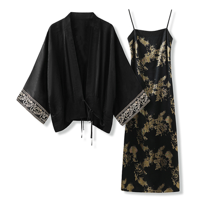 国风轻奢重工人丝复古气质套装女