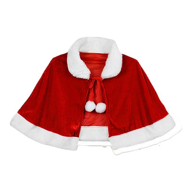 圣诞披肩儿童女服装配饰斗篷亲子装女童幼儿园演出服学生连帽成人