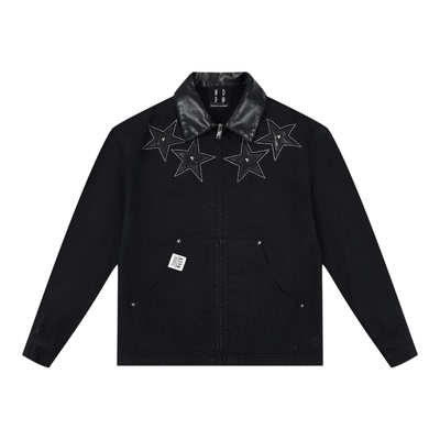 MEDM秋季星星铆钉翻领夹克男女