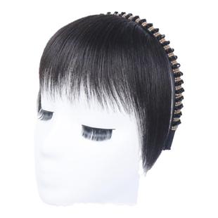 仿钻发箍刘海一体全真发前额鬓角遮白发头饰碎齐刘海头顶假发片女