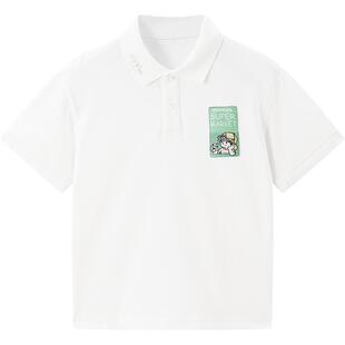 [凉感抑菌]【专柜同款】MINIPEACE太平鸟童装男童POLO衫短袖T恤夏