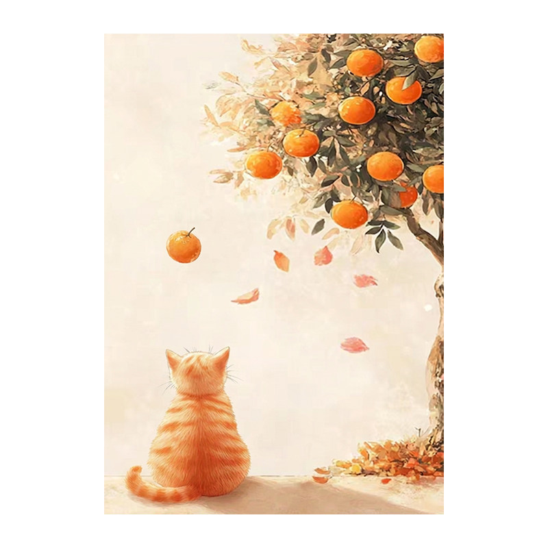 治愈系橘猫窗景玻璃贴膜