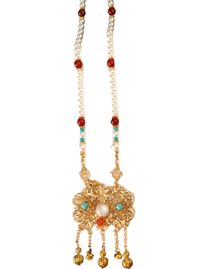 富贵华丽羿墨松狮玻璃珍珠软璎珞