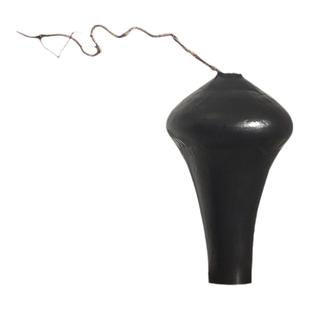 形上中古风黑陶瓷花瓶家居玄关电视柜插花侘寂日式美人瓶花器摆件