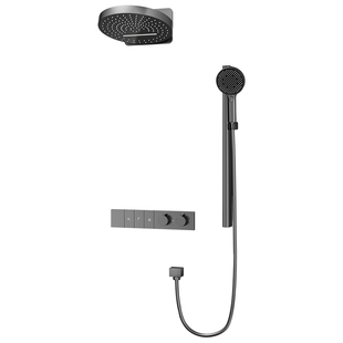 wocam沃咖R8暗装花洒套装淋浴恒温入墙式全铜预埋顶喷瀑布枪灰色