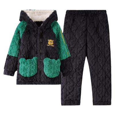 新款三层夹棉睡衣套装