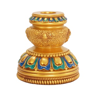 西藏手摇转金轮底座手持经转轮放置支架藏经转金筒转简底托摆件