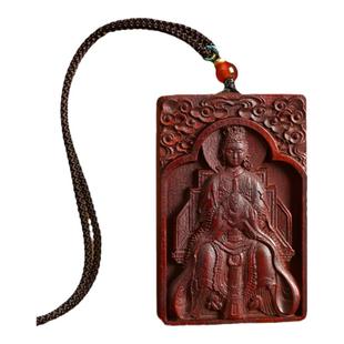 紫檀木质碧霞元君吊坠泰山奶奶神像挂件汽车钥匙扣吊牌文玩手把件