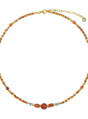 AWE新中式国风红玛瑙串珠项链女