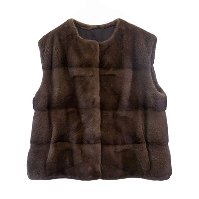 颜菱马甲2025冬季新款高奢丹麦进口水貂皮草坎肩外套Y11284