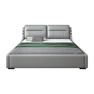 政府补贴佐慕真皮床多功能床主卧高端大气2米x2米2现代轻奢高级感