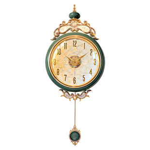 欧式挂钟客厅2026新款轻奢高级感高端大气法式格栅装饰时钟表挂墙