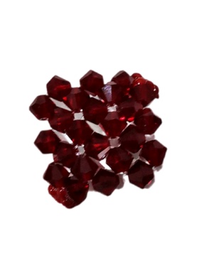 捷克水晶串珠手工编制菱形戒指时尚通勤指环本命年佩戴女配饰品