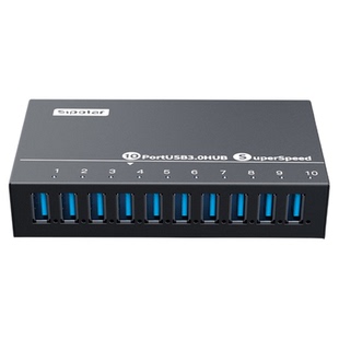西普莱A-103工业级一拖10口USB3.0高速扩展集线器手机刷机 批量测试HUB分线器 带外接电源