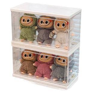 labubu展示盒拉布布收纳盒搪胶娃娃挂件公仔玩偶盲盒手办陈列娃柜