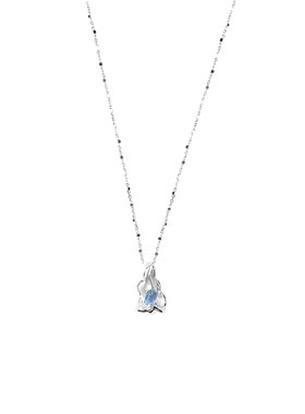 薇拉蒂S925纯银海蓝宝吊坠项链