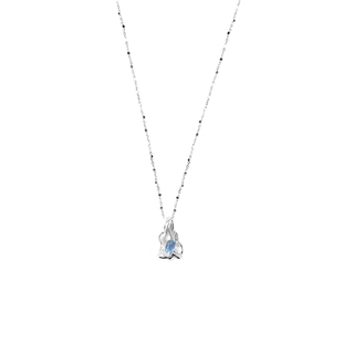 薇拉蒂S925纯银海蓝宝吊坠女款轻奢小众水晶项链精致高级感锁骨链